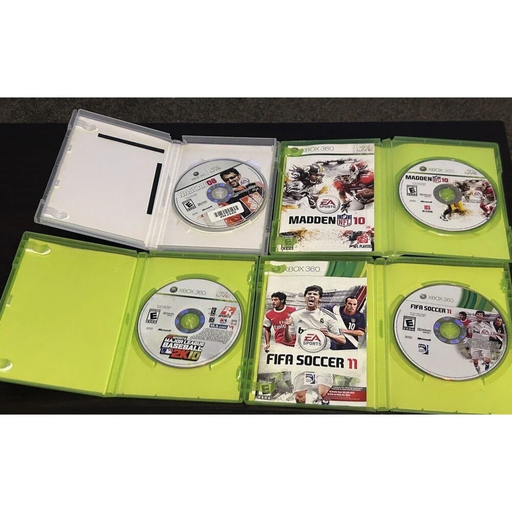 Xbox 360 6 Game Lot FIFA Street 3 NASCAR 08 Madden 10 FIFA 11 MLB 2K10 Destiny